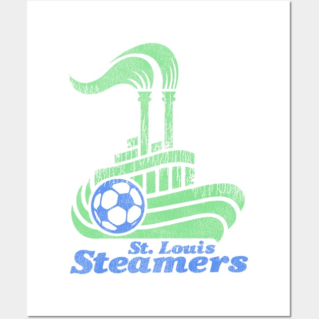 St Louis Steamers Vintage 80s Defunct Soccer Team Wall Art by darklordpug